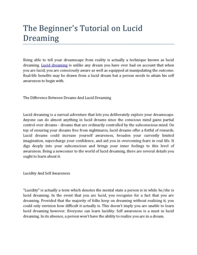 Introduction: The Basics Of Lucid Dreaming And Nightmares